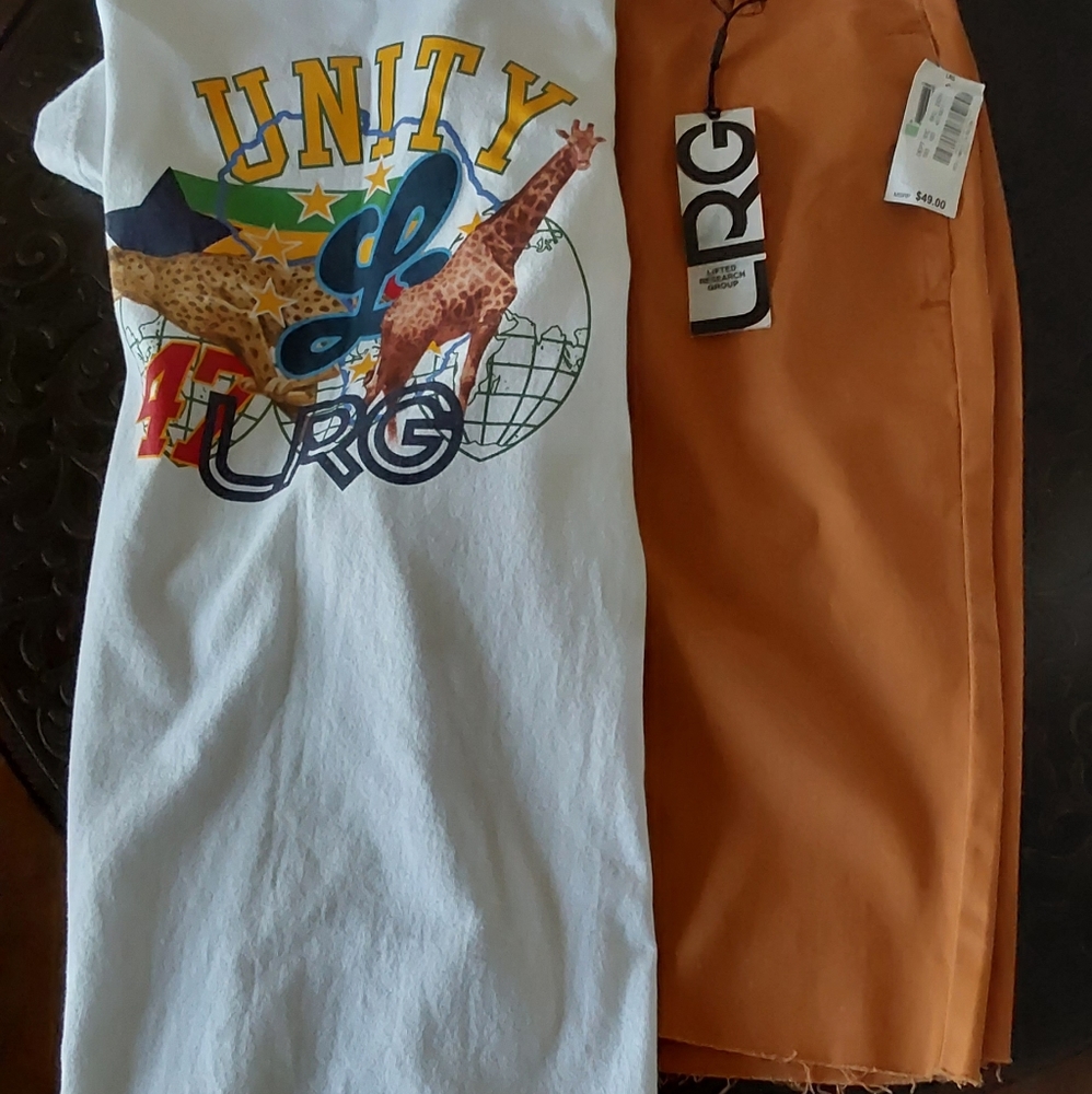 A two piece t-shirt and shorts